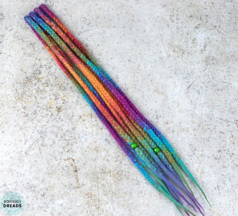 Wool dreads Prism braids set of 4/5/10 DE rainbow Etsy