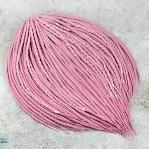 Pastel Pink Merino Wool Dreadlocks: &quot;Candy&quot; Extra Soft Hair Extension