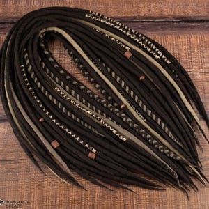 Coffee Brown Wool Dreadlock Extensions: Viking Dreads, Braids & Twists