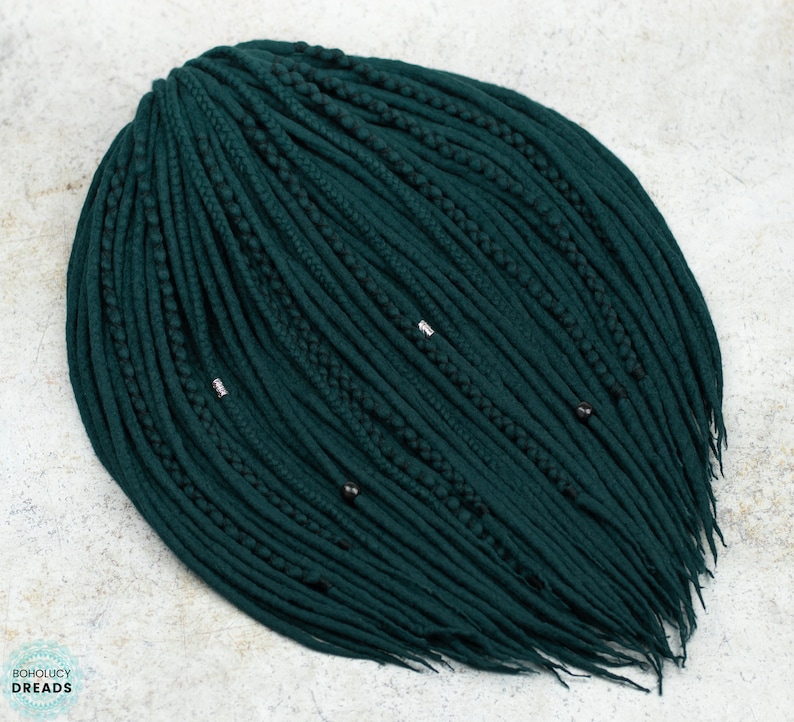 Green wool dreadlocks Jungle Green Etsy