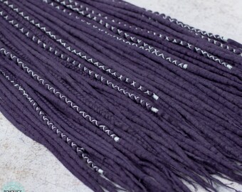 Wool dreads "Blackberry"• purple witchy style dreads • double ended or single ended hair extensions• boho natural dreadlocks