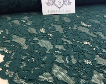 Green lace fabric, Embroidered lace, French Lace, Wedding Lace, Bridal lace, Green Lace, Veil lace, Lingerie Lace, Alencon Lace K00453