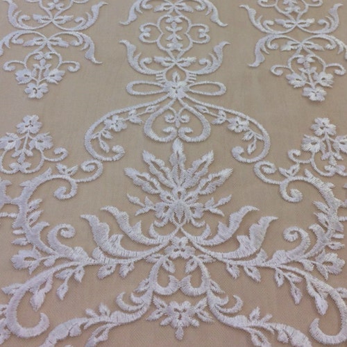 Ivory lace fabric Lace best fabric boho lace fabric Chantilly lace fabric scalloped lace fabric bridal lace Fabric By the Yard BYB2485