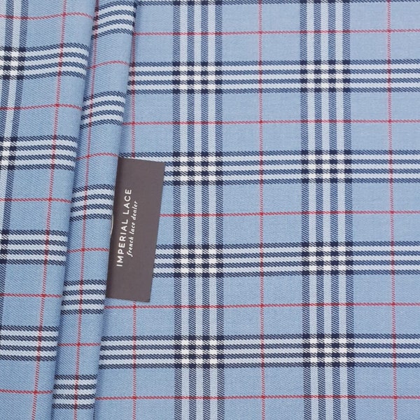 Viscose Classic tartan fabric, Fashion fabric, Blue fabric, Italy fabric, Premium fabric, Designer fabric, Clothing fabric Z00947