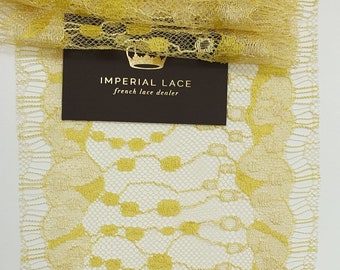 Yellow Lace Trim, Chantilly Lace trim, French Lace, Bridal lace, Wedding Lace, Yellow Lace, Veil lace, Lace trim, Lingerie Lace MK00615