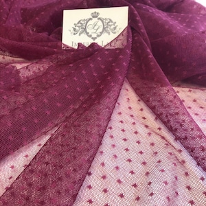 Wine red tulle fabric, Lingerie red net, Red net fabric, Lingerie net fabric, Elastic tulle, Wine red fabric, Red tulle fabric, T00199