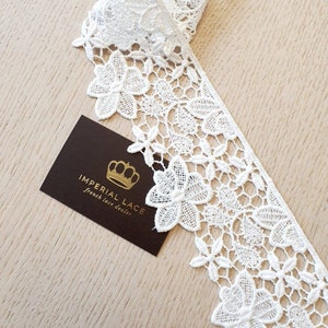 Off White Crochet lace Trim, Floral Lace trim, French Lace, Evening dress lace, Bridal lace, Wedding Lace trim, Lace by the yard MB00365