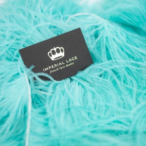 Turquoise blue Ostrich Feathers, Feather trim, Feather Fringe, Blue color feather, By the yard, Craft feathers, Dress feathers Spalvas 81