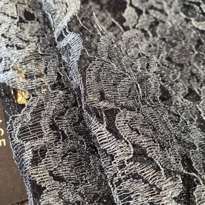 Black lace Trim, Chantilly Lace, French Lace trim, Bridal lace, Wedding Lace, Scalloped lace, Lace Fabric, Fabric by the yard MM00178 image 5