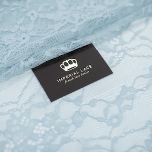 Bluish gray lace fabric, Lace fabric, Chantilly lace fabric, scalloped lace fabric, bridal lace fabric, Fabric By the Yard K01159