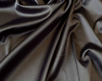 Gray satin fabric, Satin fabric with elastane, Lingerie fabric, Italy fabric, Satin fabric, Premium satin, Evening dress fabric Z00395