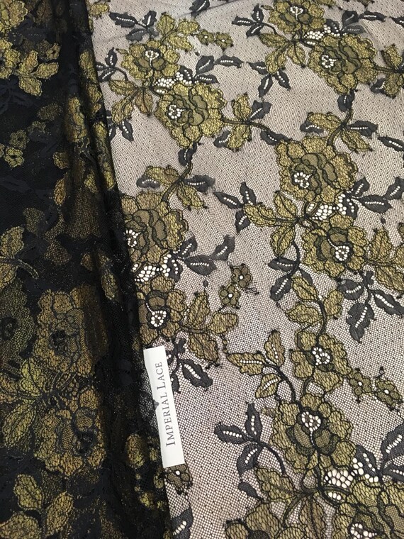 black and gold lace fabric