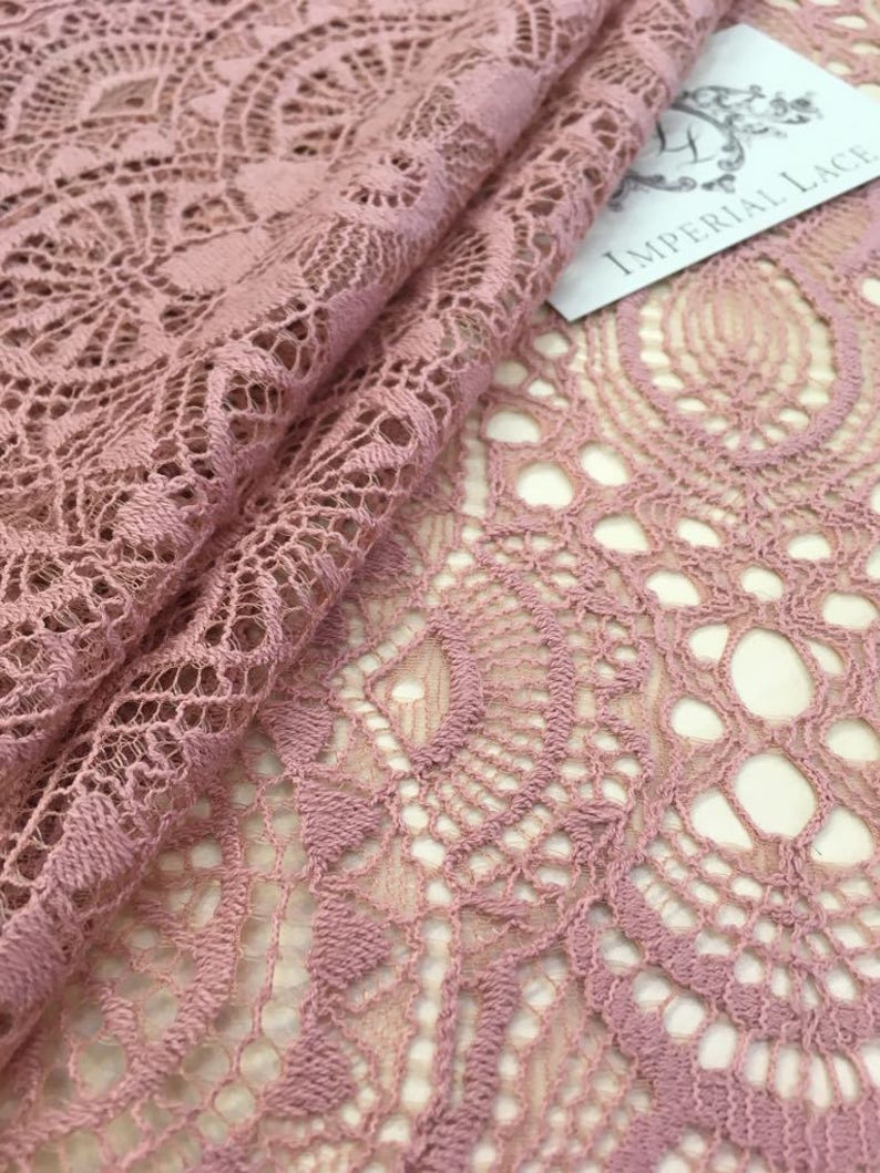 Old Rose Lace Fabric Embroidered Lace French Lace Wedding Etsy