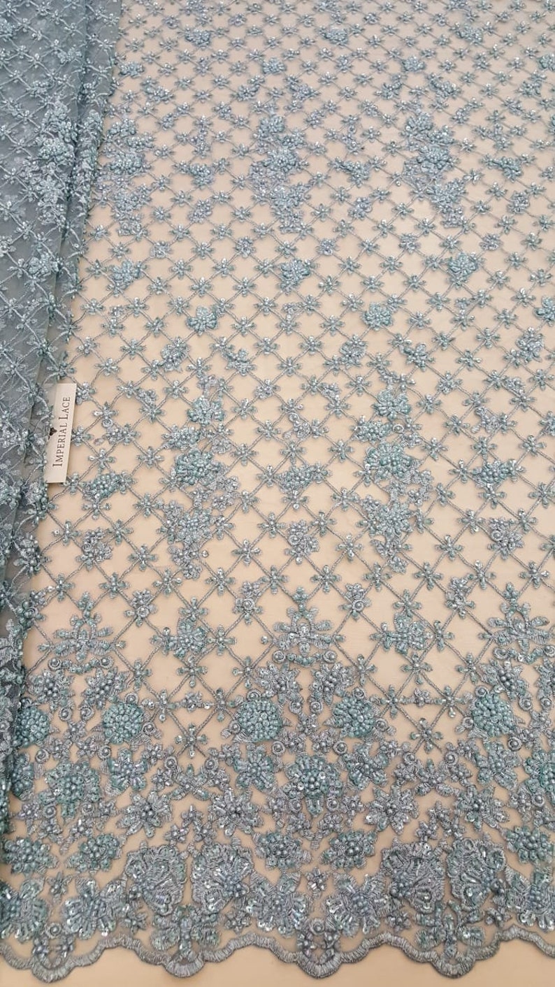 3D Lace Fabric Blue Lace Fabric Hand Made Lace Embroidery Etsy