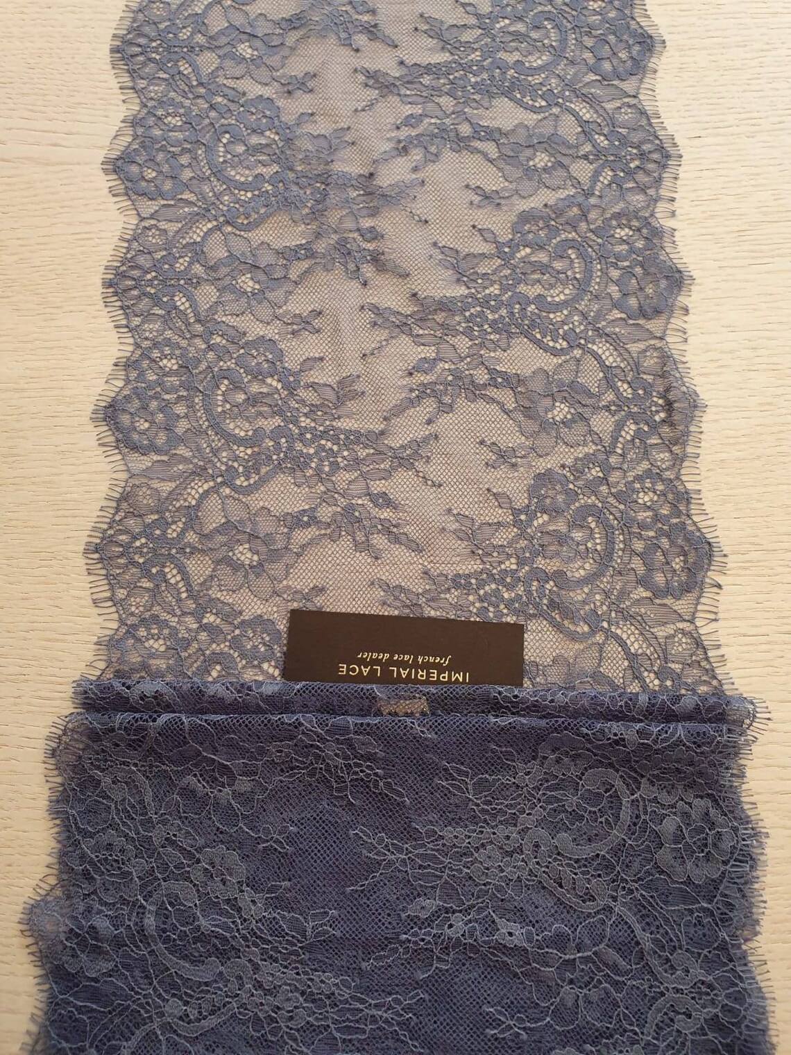 Blue Printed Chantilly Lace P191