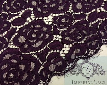Lilac lace fabric, Alencon lace, Lingerie lace, Sewing lace fabric, Lace fabric, Veil lace, Wedding lace, Bridal lace, K00160