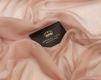 Dark tan silk chiffon fabric, Silk fabric, Chiffon fabric, Silk for dress, Bridal fabric, Lingerie silk fabric, Sold per meter Z00818