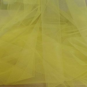 3m wide Yellow tulle fabric, Soft tulle, Sold per meter, Premium soft tulle fabric, Mesh tulle fabric, Tulle fabric, Lingerie net T00237