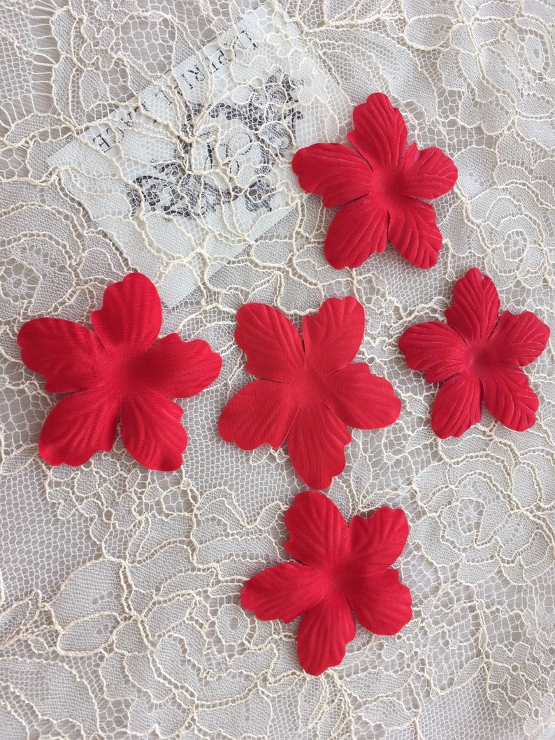 hair accessories bridal fabric flowers P0021 Red bridal fabric flowers hair pins wedding accessories bridal accessories