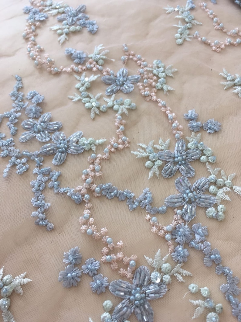 hand made lace 3D lace fabric 3d spitze stoff Wedding Lace K00699 embroidery lace fabric,flowers 3D lace fabric Beaded Lace Fabric