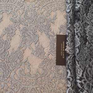 Black lace Trim, Chantilly Lace, French Lace trim, Bridal lace, Wedding Lace, Scalloped lace, Lace Fabric, Fabric by the yard MM00178 image 1
