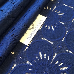 Blue lace fabric, French Lace, Lace fabric, Blue chantilly lace, Soft lace fabric, Navy blue lace, Spitzen stoff, Blue lace, Fabric, K00340