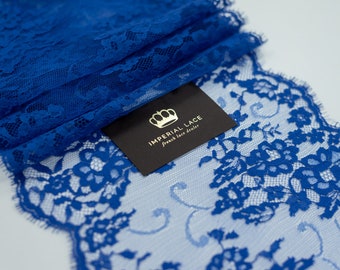 Blaue Blumen Baumwolle Chantilly Spitze, Brautstoff
