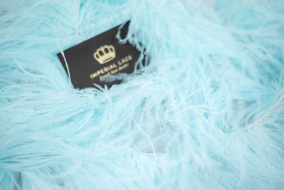 Light Blue Ostrich Feathers Feather Trim Ostrich Feather Etsy