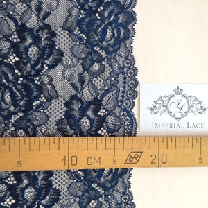 Blue lace Trim, Chantilly Lace, French Lace trim, Bridal lace, Wedding Lace, Scalloped lace, Lace Fabric, Fabric by the yard MK00154 image 5