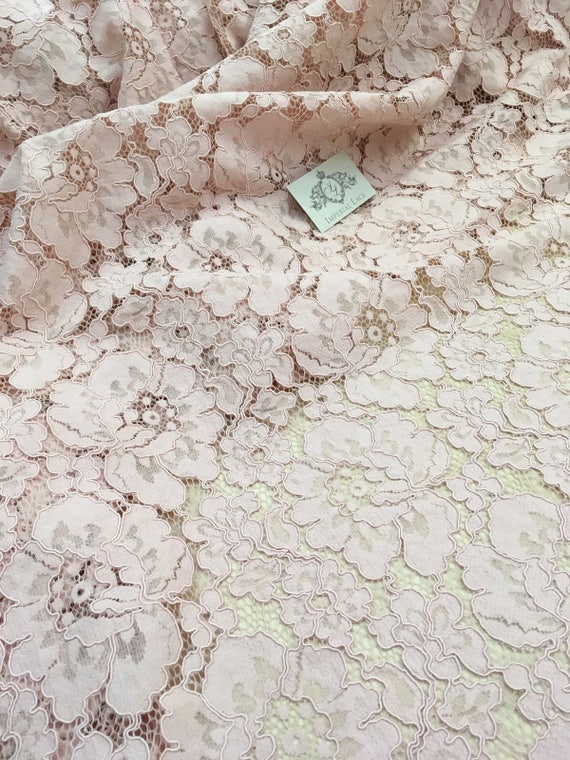 Light pink lace fabric French Lace lace spitze stoff | Etsy