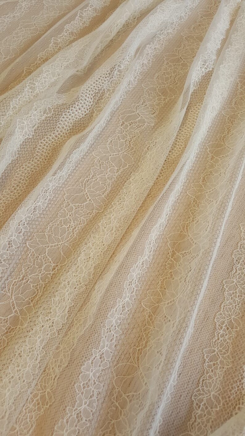 Creme Lace Fabric Lace Fabric Boho Lace Fabric Chantilly Etsy