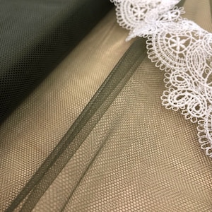 Soft Khaki tulle fabric, Evening dress tulle, Tutu skirt fabric, Dress fabric, Mesh, Non elastic tulle, Tulle fabric, Green tulle, T00165
