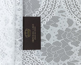 Off white lace fabric, Lace Fabric, Chantilly Lace Fabric, Bridal lace, French Lace, Wedding Lace, Fabric by the yard, Veil lace, B00525