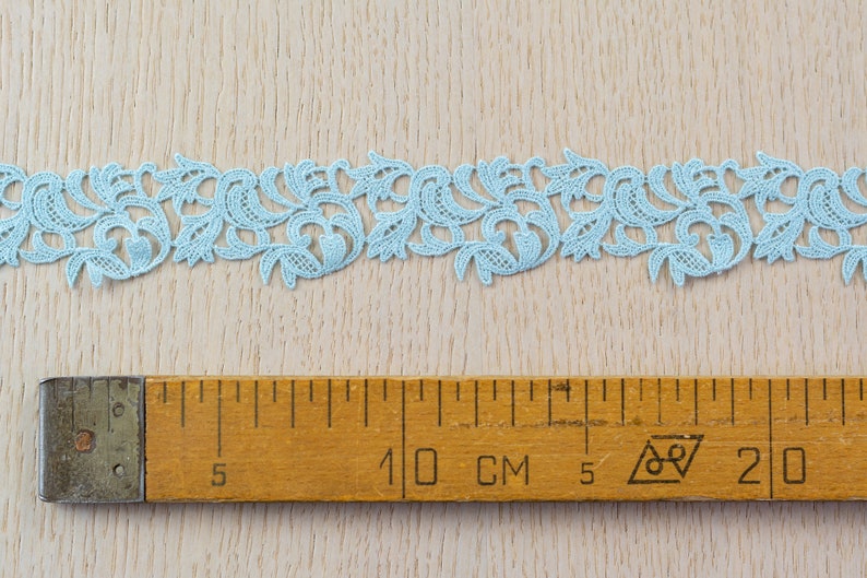 Blue lace fabric Chantilly Lace French Lace Blue lace trim Scalloped lace Eyelash lace Floral Lace MK00523 Bridal lace Wedding Lace