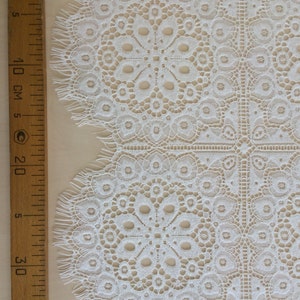 Ivory lace fabric, Wedding lace, Lingerie lace, Ivory alencon lace fabric, Geometric lace, Vintage lace, Lace fabric, Veil lace, B00113 image 4