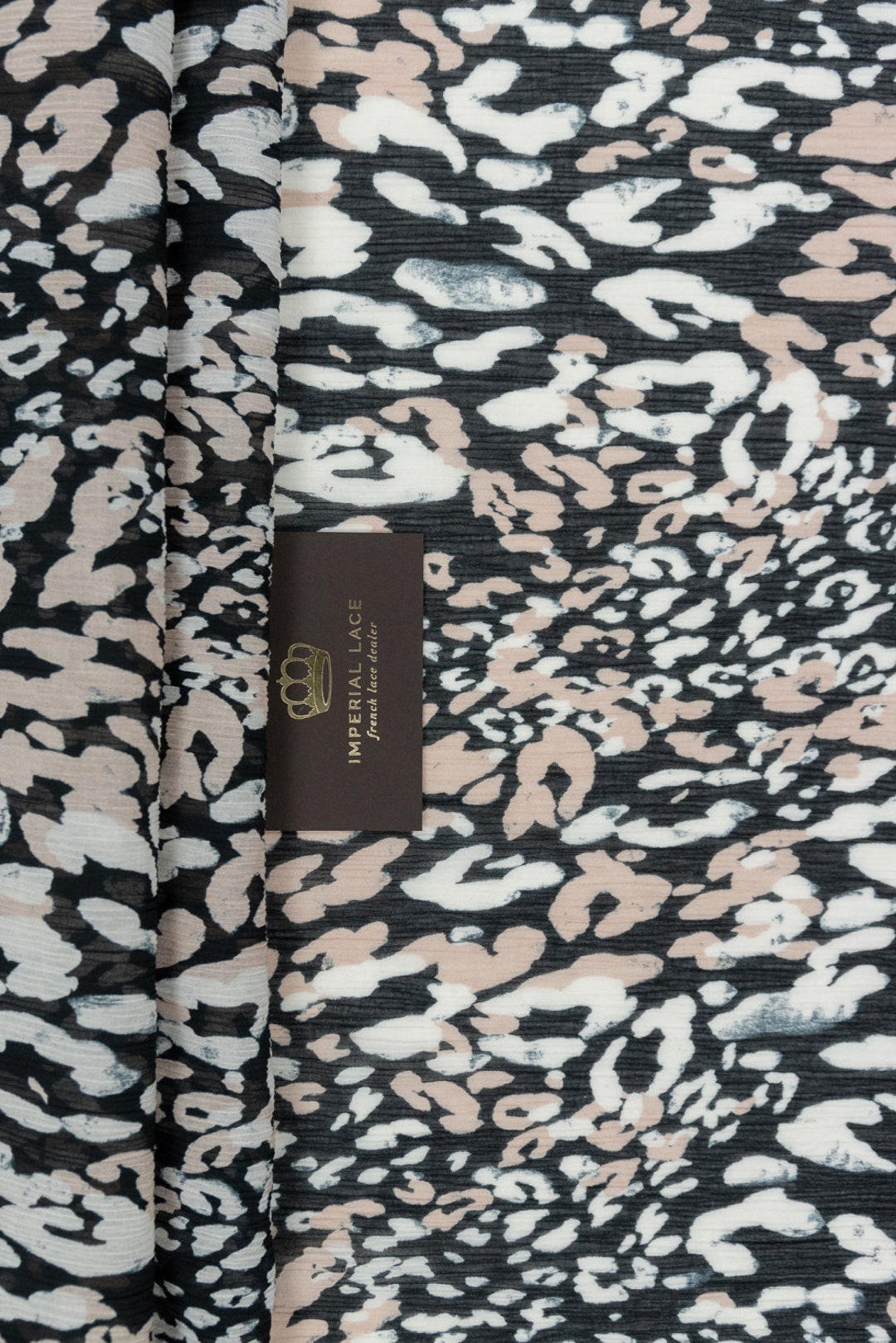 Leopard Patterned Crinkle Chiffon, 100% Mulberry Silk, Silk