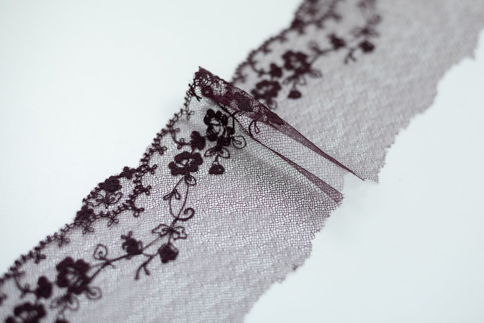 Burgundy Lace Crystal Trim Top main image 1