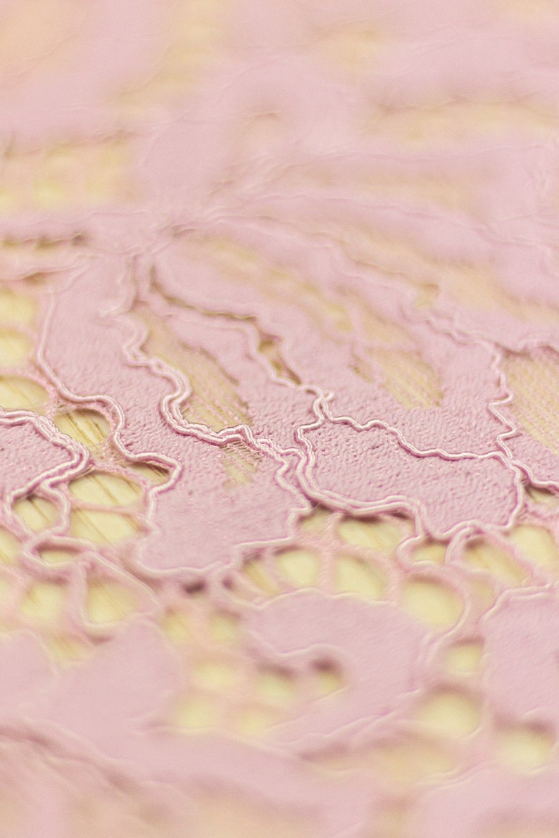 Lace fabric scalloped lace fabric boho lace fabric Fabric By the Yard K01029 alencon lace fabric bridal lace fabric Pink lace fabric