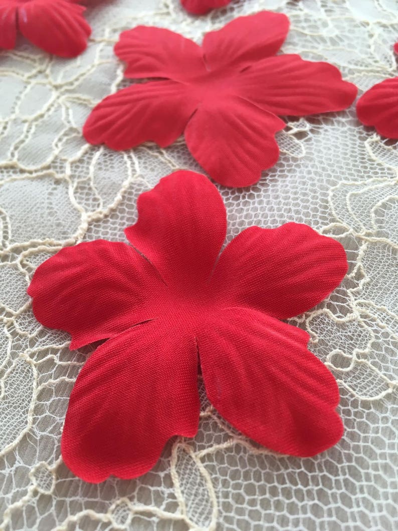 hair accessories bridal fabric flowers P0021 Red bridal fabric flowers hair pins wedding accessories bridal accessories