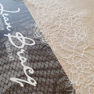 Off White Lace Trim by the yard, French Lace,Chantilly Lace,Bridal Gown lace,Wedding Lace, White Lace, Veil lace, Lingerie Lace, MB00322