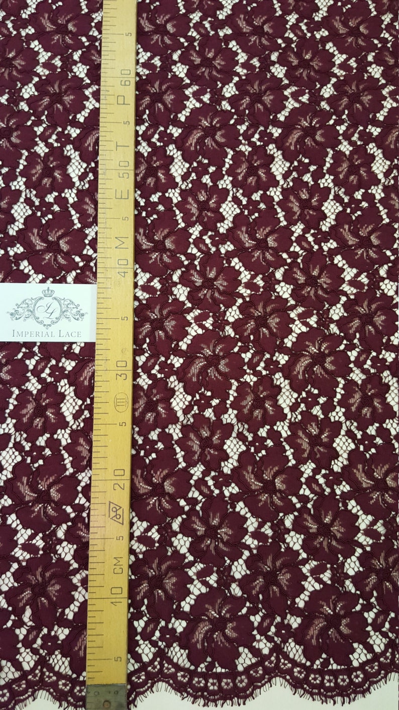 Wedding lace Bordeaux red lace fabric dark red alencon lace fabric K00182 lingerie lace