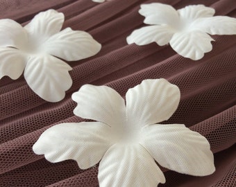 Cream Bridal Fabric Flowers, Wedding Hair Pins, Set of 5