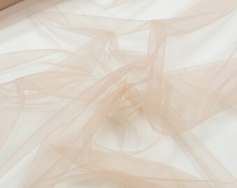 Nude Beige Gray Tulle Fabric, Soft Lingerie Net, Bridal Veil - Etsy