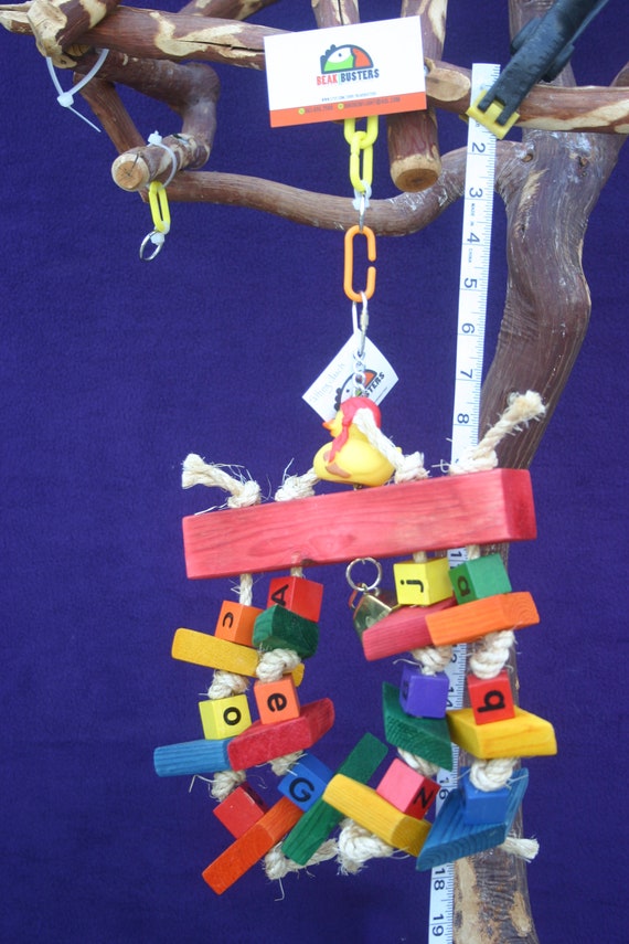Fun Sitting Duck on perch Parrot Toy Bird Toy Etsy