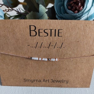 Bestie Morse code bracelet, Morse code bracelet, Personalized bracelet, Custom Morse code bracelet, Best friend gift, message bracelet