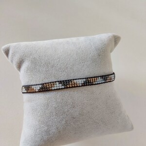 Miyuki Bead Bracelet: Delicate White, Gray & Black Unisex Jewelry, Friendship Gift,