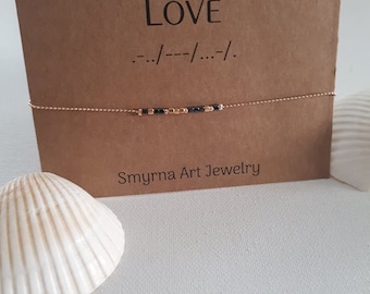 Pulsera de código Morse, pulsera LOVE mujeres, regalo de código Morse personalizado, pulsera personalizada, pulsera de código Morse de mensaje oculto, regalo para niña