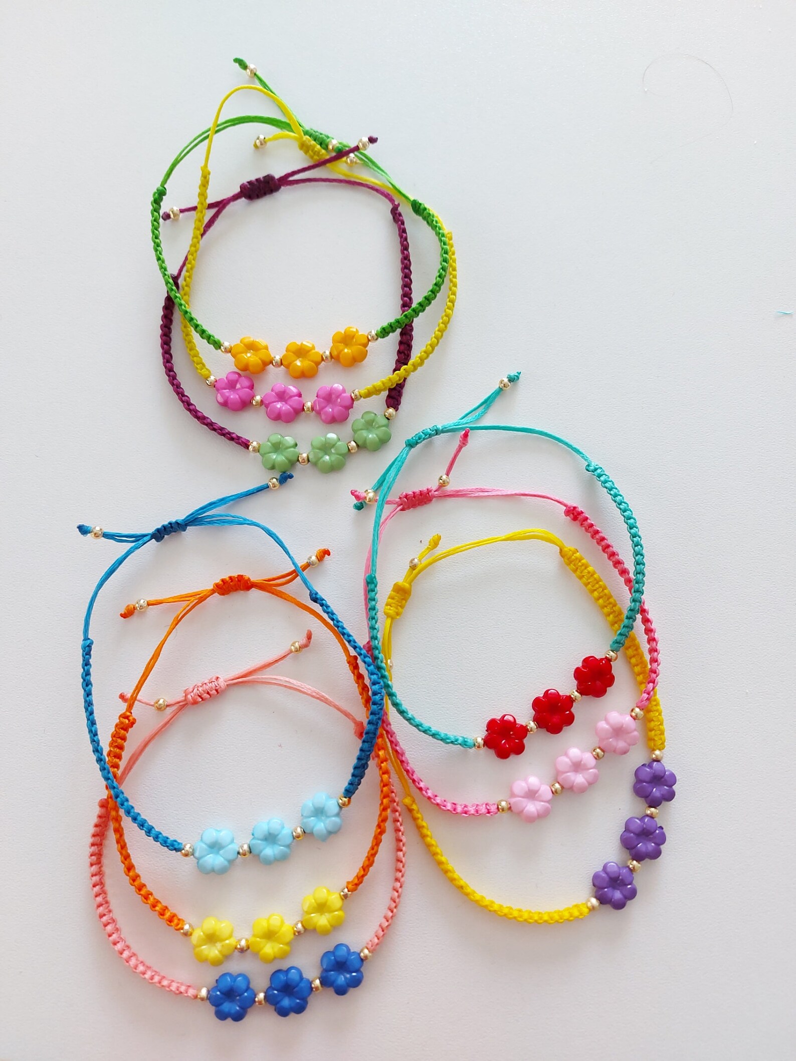 Daisy Macrame Bracelet Colorful Macrame Bracelet Flower - Etsy