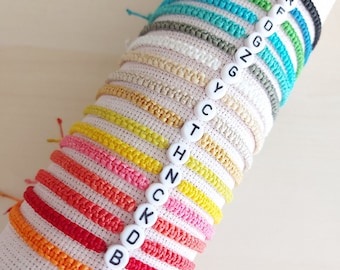 Personalized Initial Macrame Bracelet: Custom Letter Friendship Jewelry, Stacking Bracelet