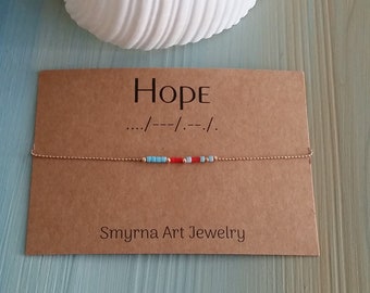 Morse-Code Armband, Geheime Nachricht Perlen Schmuck, personalisiertes Geschenk, Hidden Message Accessoire